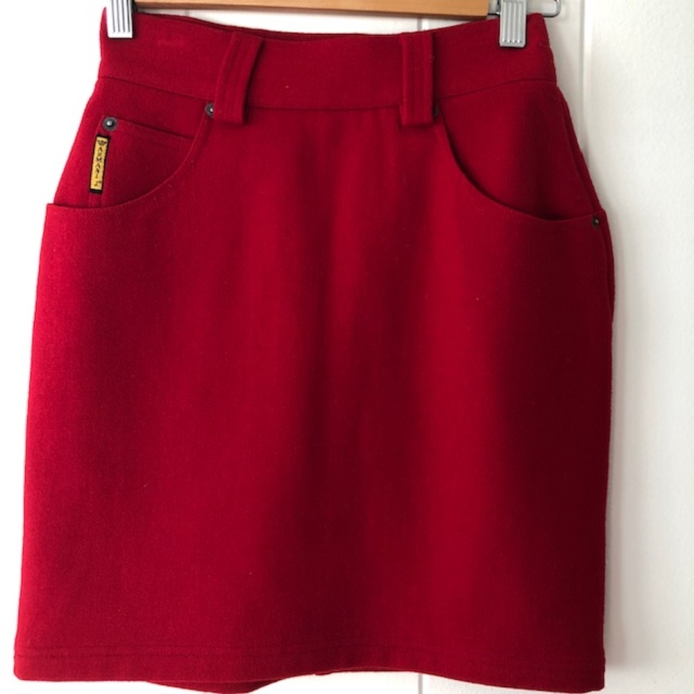 🌞Armani Jeans Red Wool Skirt